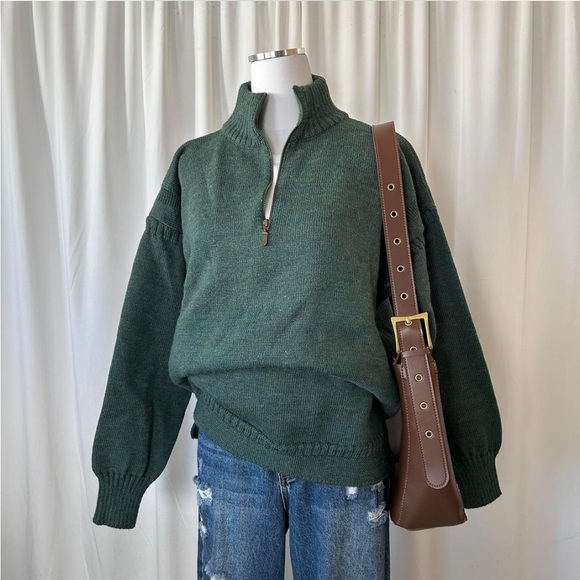 perregine Other - Green Perregine wool quarter zip jumper knitwear.